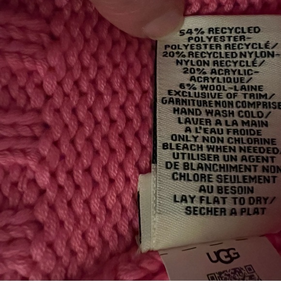 UGG Hot Pink Knit Pom Beanie with Matching Mittens, NWT. - Picture 16 of 16